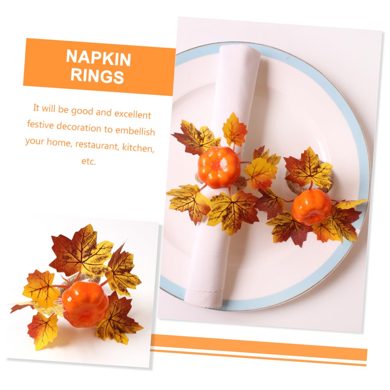 TOPBATHY 30stücke Kürbis Napkin Herbstdekoration Für Thanksgiving Gestaltete Serviettenhalter Für Feierlichkeiten Hochzeiten Und Festessen