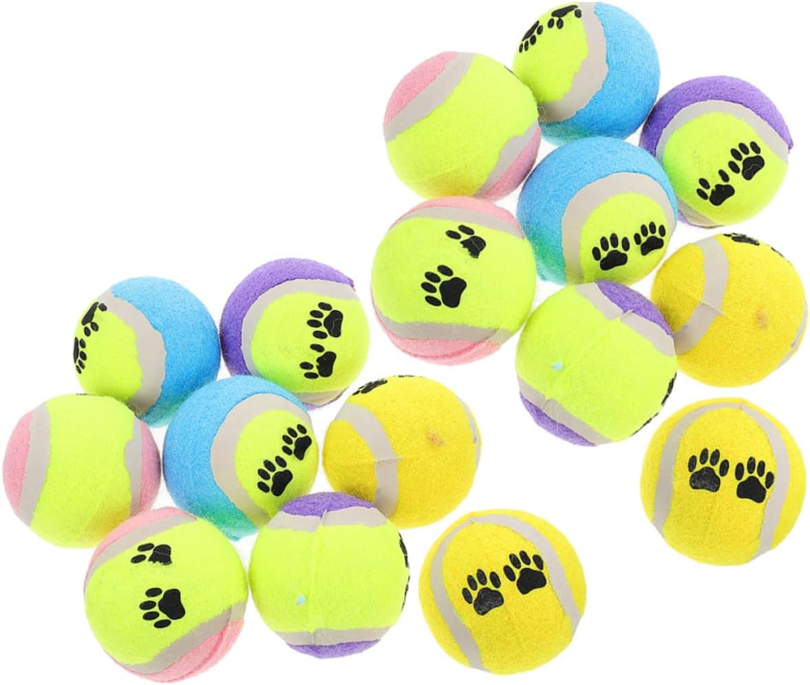 16pcs Dog Molar Balls Plush Tennis Chew for Small Dogs 7cm Diameter Portable Training Balls Outdoor Rubber Puppy Random Color