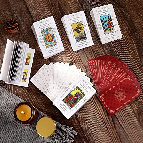 Erbacan Beginner Tarot Cards Deck-Tarot Cards with Meanings on Them-Tarot Deck with Guidebook(Free Soft Velvet Pouch Bag) - Thumbnail 6