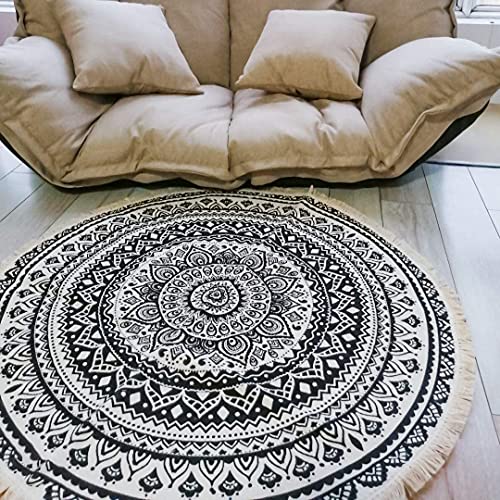Tapis rétro en coton antidérapant de 180cm lavable pour sol de chambre - 4