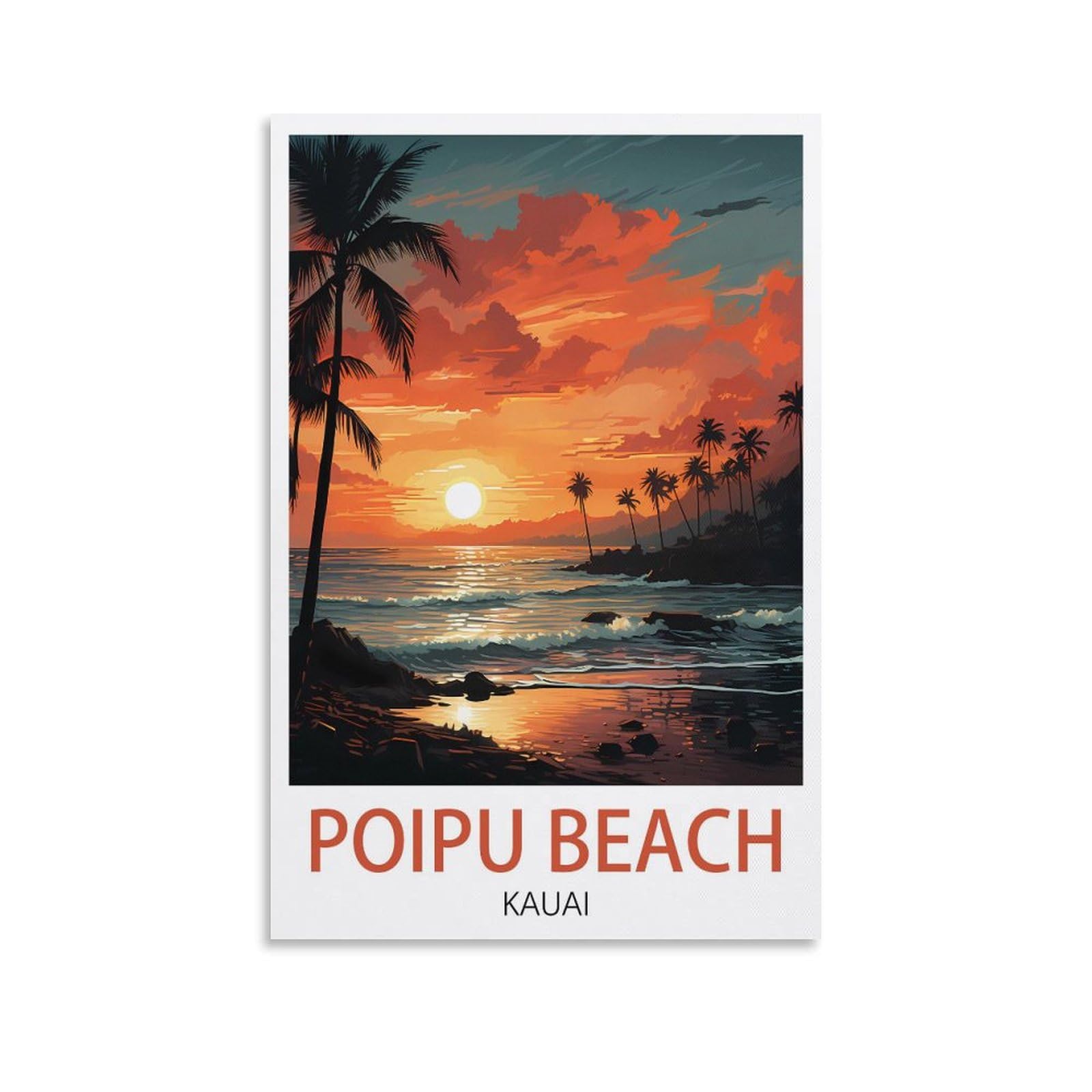 EZMLFA 5D Diamond Painting Kits for Adults,Poipu Beach Kauai,Diamond Painting,Landscape Gem Art Kits Adult and Crafts Home Decor 50x60cm