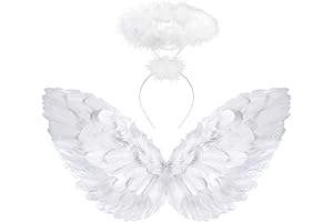Spooktacular Angel Costume for Adults with Halo