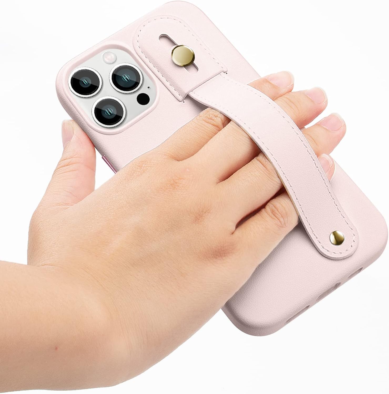 SaharaCase FingerGrip Case Cover for Apple iPhone 14 Pro 6.1-inch Display (2022) [Shockproof Bumper] Rugged Protection Integrated Kickstand Anti-Slip Grip Slim Fit (Pink)