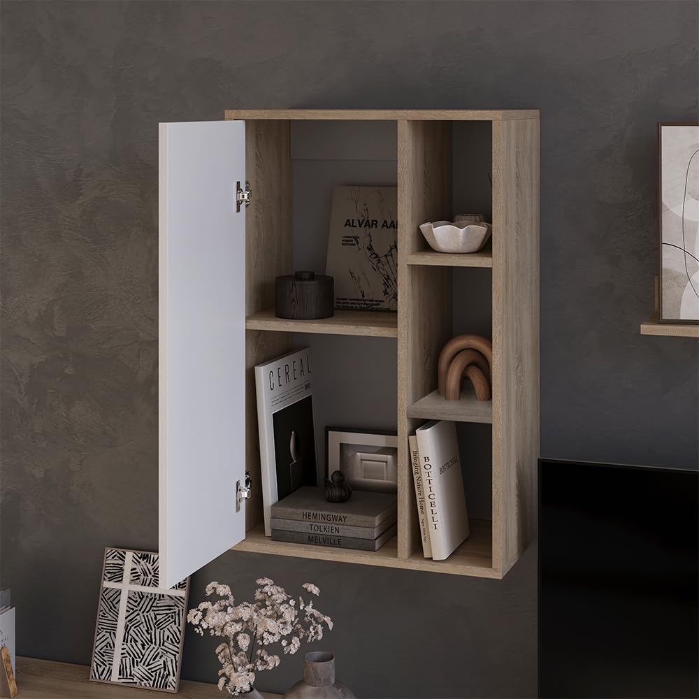 Vicco Hängeschrank Berno, Sonoma/Weiß, 50.1 x 78.4 cm