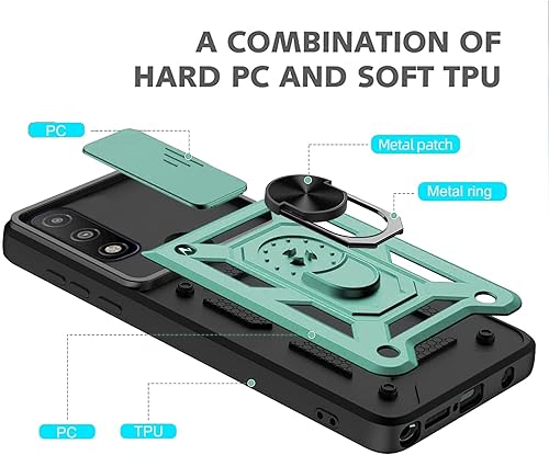 Miniatura 6 de JCUEGRNY Funda compatible con TCL 30 XE 5G, TCL 20R 5G, 2 unidades protector de pantalla HD. Cubierta protectora de cámara deslizante integrada,