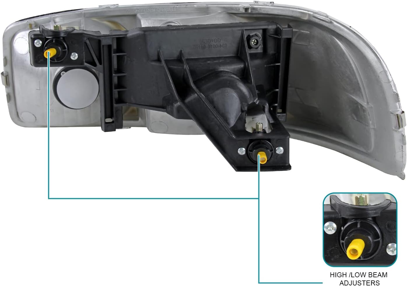 SPEC-D TUNING Chrome Passenger Right Side Headlight Compatible with 1999-2006 GMC Sierra 1500/2500/3500, Head Light Lamp Assembly