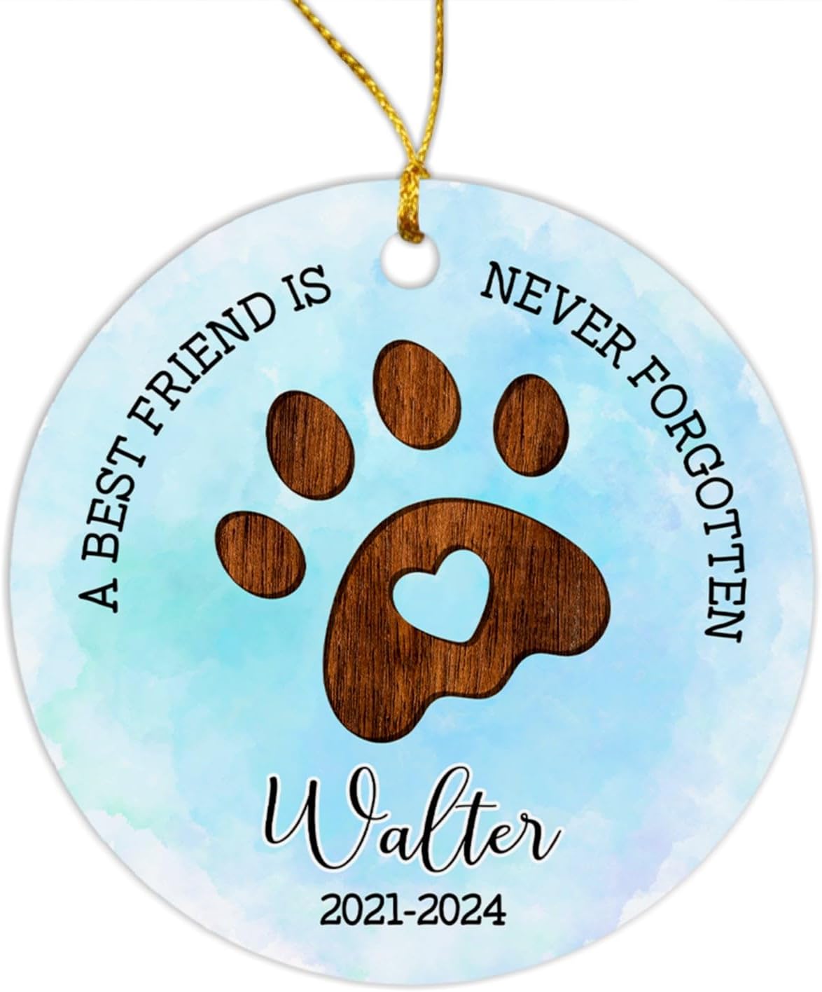 A Best Friend is Never Christmas 2024 Ornament, Customized Name & Year Dog