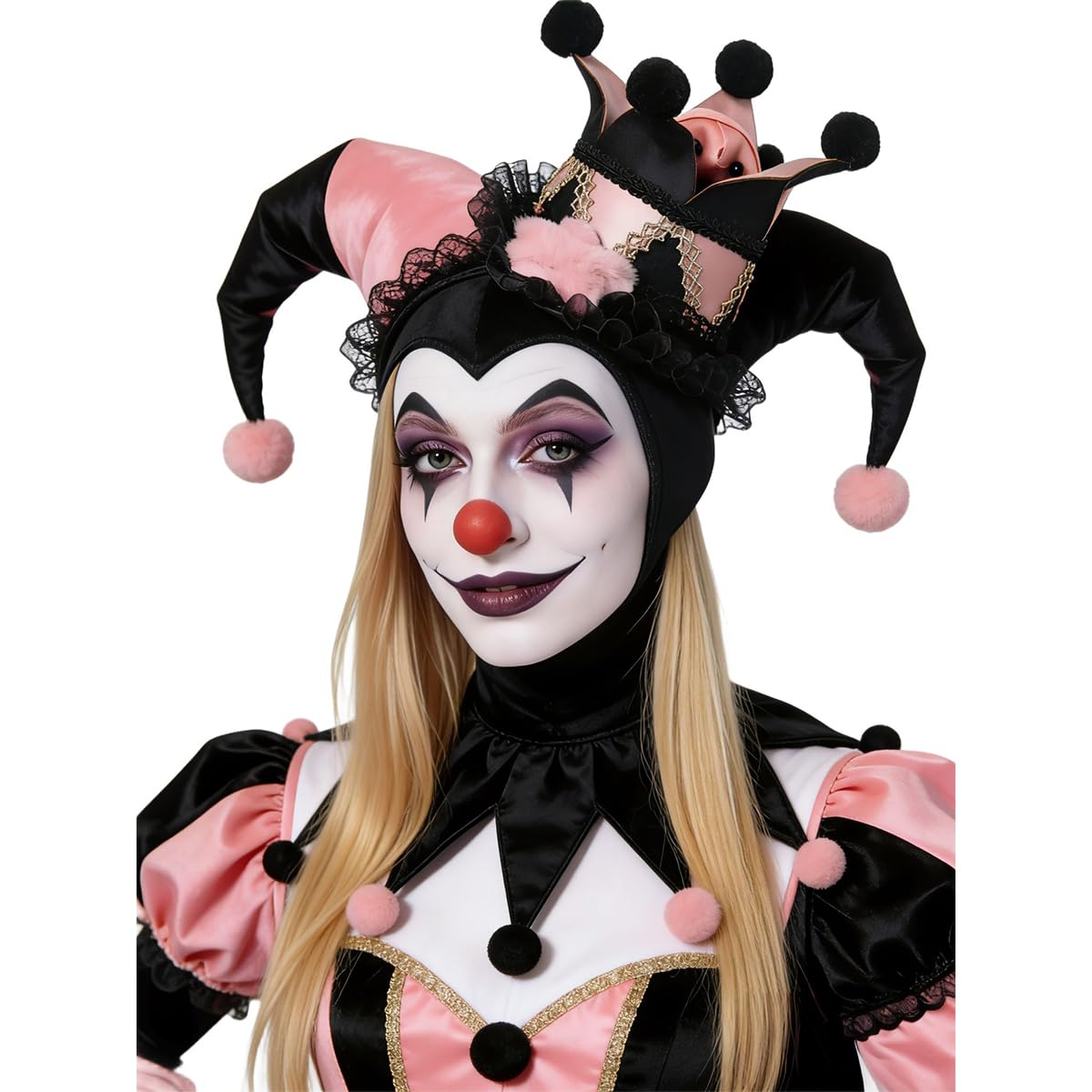 BPURB Women Circus Clown Jester Hat Lolita Crown Mini Top Hat Halloween Costume Headband Tiara for Carnival Cosplay Party โ image 1