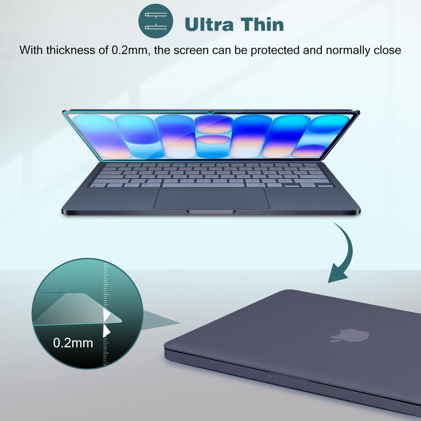 ProCase [2枚セット] MacBook Neo 13インチ 強化ガラスフィルム 2枚セット 2026年モデル A3404 A18 Pro用 スクリーンプロテクター 9H硬度 MacBook Neo 13インチノートパソコン用、耐傷、HDクリア