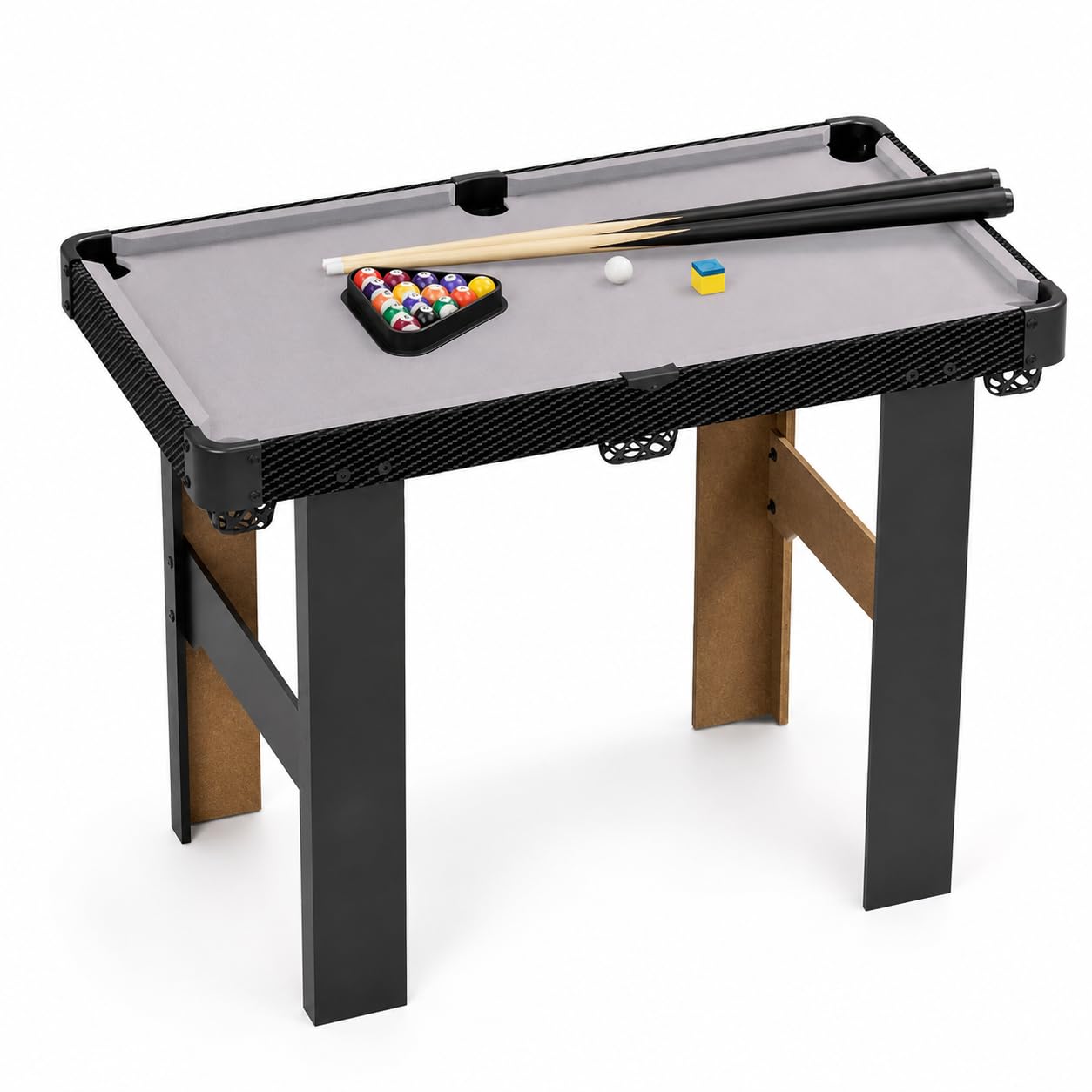 predolo Mini Table Billard Américain Pliable Bois, 83 cm, Enfants & Adultes, Accessoires Complets