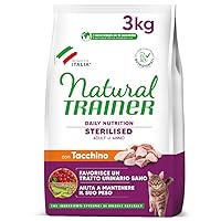 Trainer Natural Cat Sterilised Adult con Carni Bianche e Fibra di Pisello 3 Kg