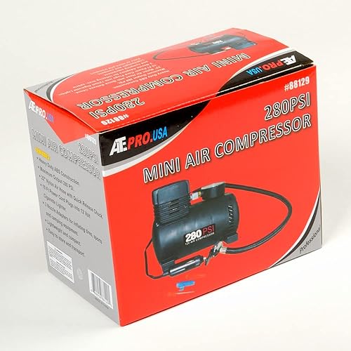 Miniatura 2 de ATE Pro. USA - Mini compresor de aire de 280 PSI, mini compresor de aire portátil  El inflador de neumáticos se conecta a tu vehículo