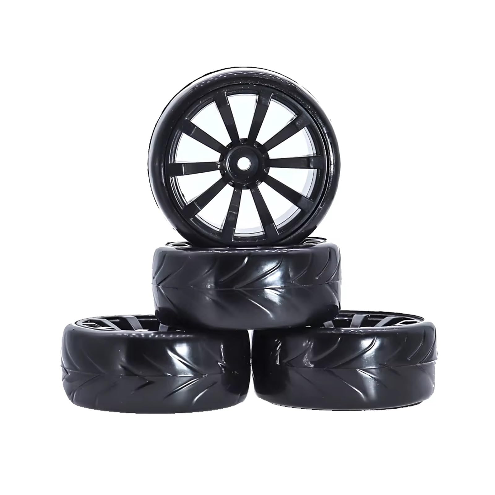 Per HSP Per HPI Per Traxxas Per TRX4 Per SCX10 RC On Road Drifting Touring Car 4PCS 1/10 Drift Pneumatici 60mm V Battistrada Mozzo Ruota 12mm Hex Ruote