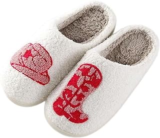 Fashion Cat Slippers Mushroom Cherry Slippers Strawberry Slippers Heart Love Slippers Cowboy Hat Boots Slippers Vintage Memory Foam Comfortable Warm Plush Anti-slip Slippers Slippers for Women's Men's Household Shoes Cloudy Slide Slippers