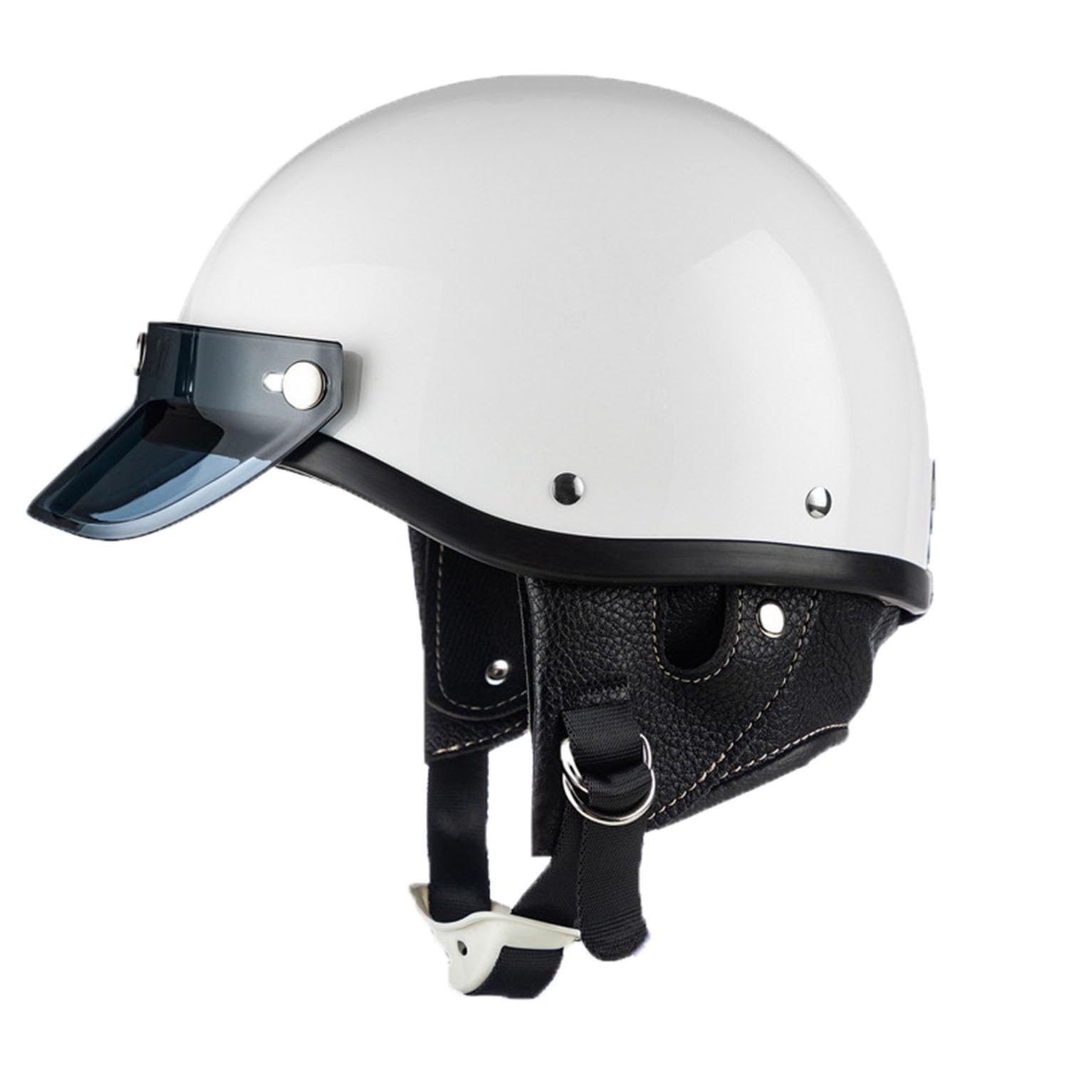 retrò Mezzo Conchiglia Casco,Caschi da Moto Aperto Caschi A Scodella,ECEDOT Omologato Casco da Moto Scooter per Donna Uomo,(2,S=55~56cm)