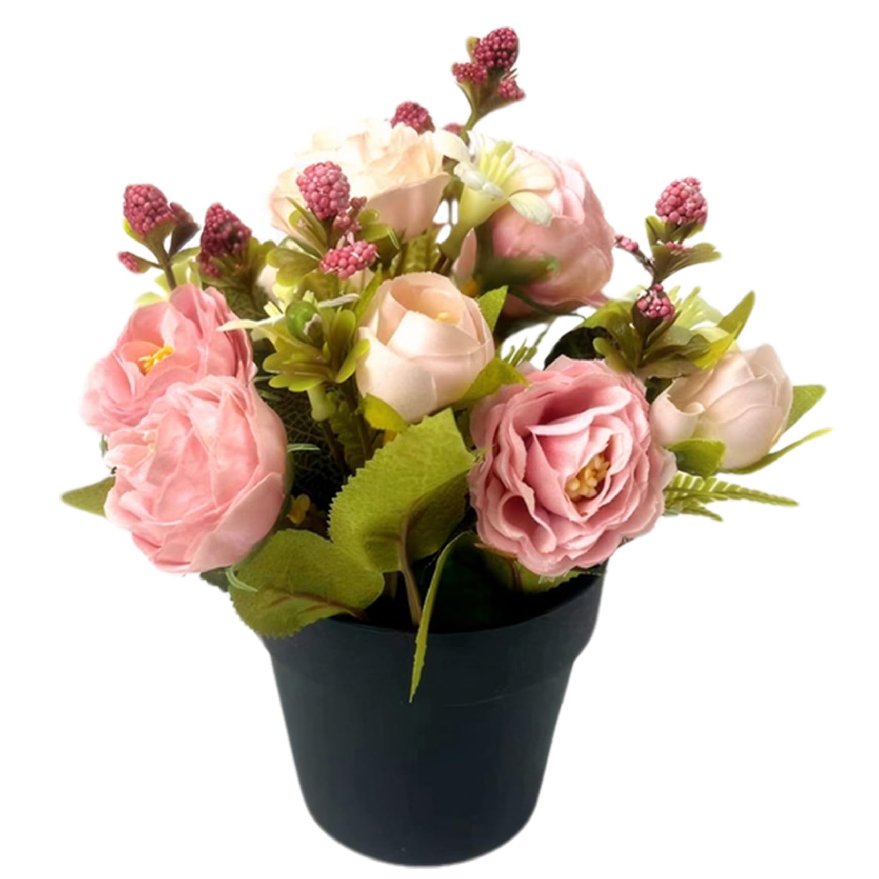 Roses artificielles extérieures pour tombes sans entretien en pot