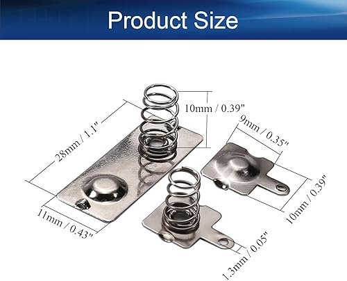 Miniatura 2 de Bettomshin 5 juegos de baterías AA negativas a positivas de la placa de contacto de resorte de conversión positiva