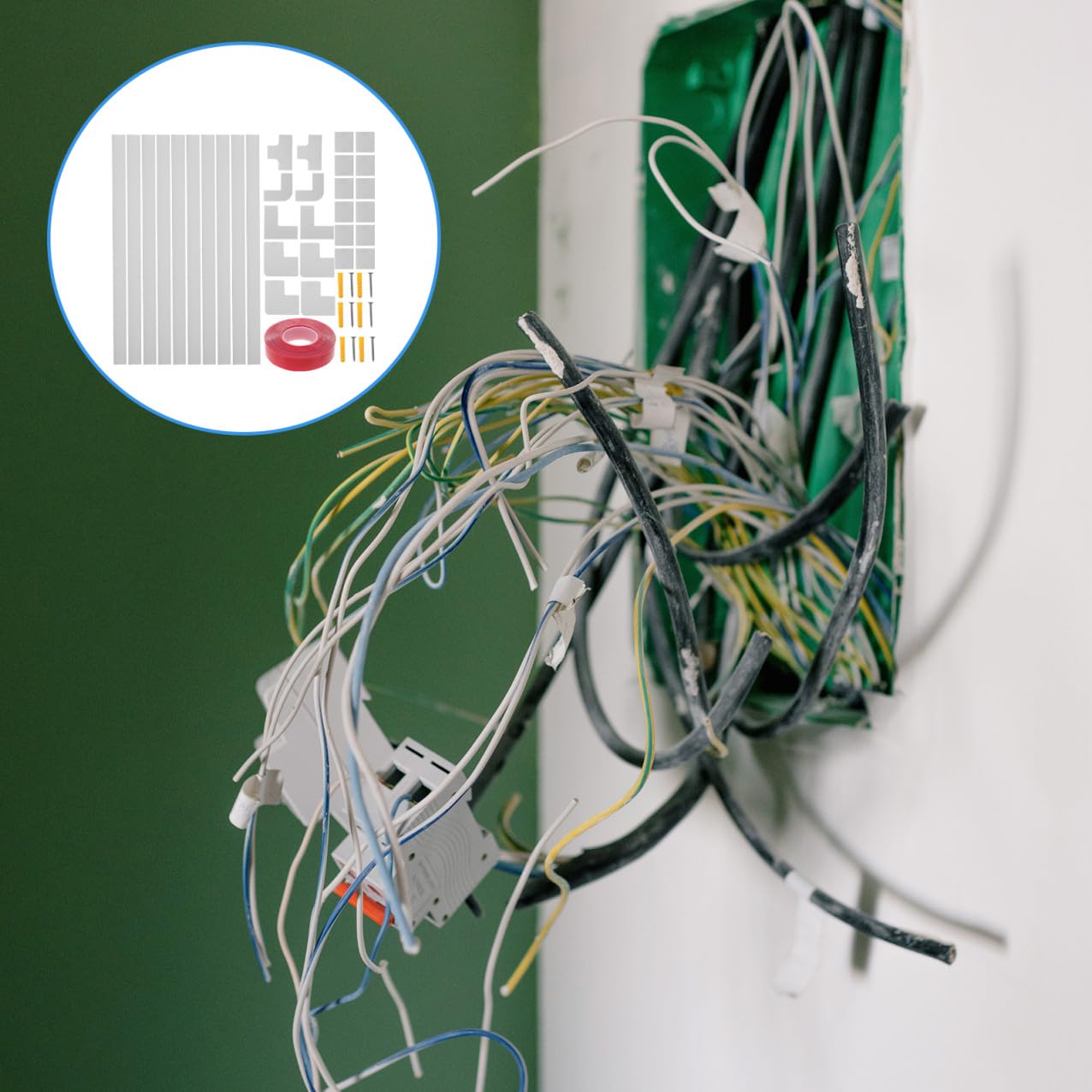Kit Canaleta Adhesiva para Cables PVC Resistente Ignífugo Autoadhesivo para Ocultar Cables Hogar Oficina Organizador Sencillo y Duradero