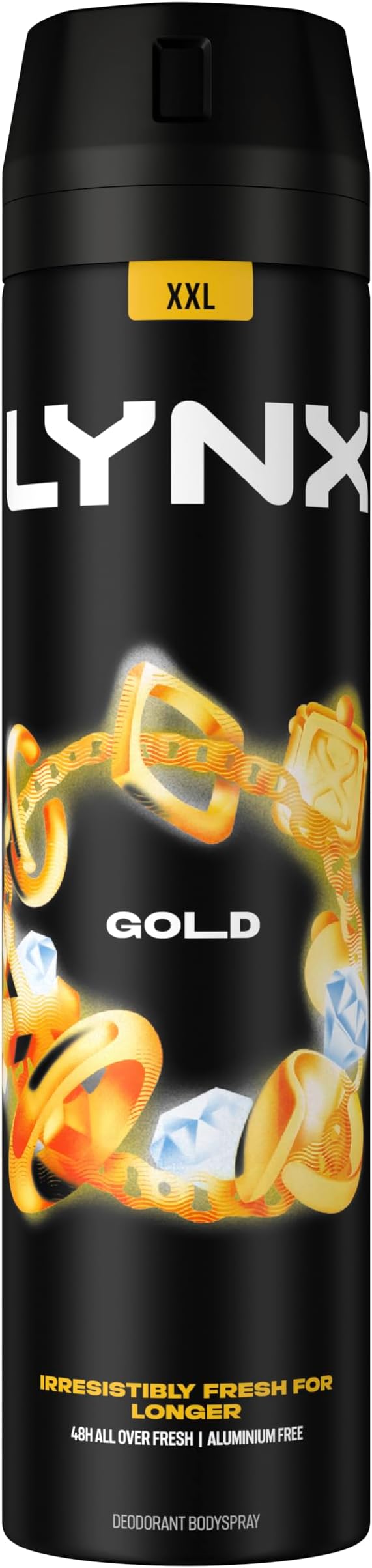Gold Aerosol Body Spray Men's Deodorant Spray with a Dark Vanilla & oud scent for 48 hours of odour busting, high defnition fragrance 250 ml