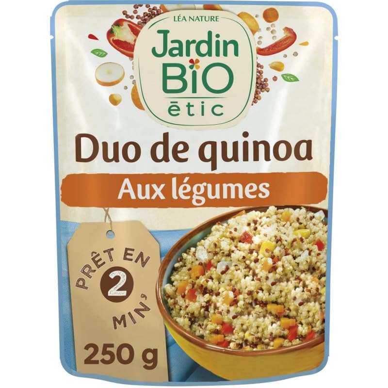 JARDIN BIO - Duo De Quinoa Aux Légumes Bio 250G - Saveurs Végétales et Nutritives - 100% Bio pour une Alimentation Saine et Equilibrée - Idéal pour - Lot De 4 - Vendu Par Lot