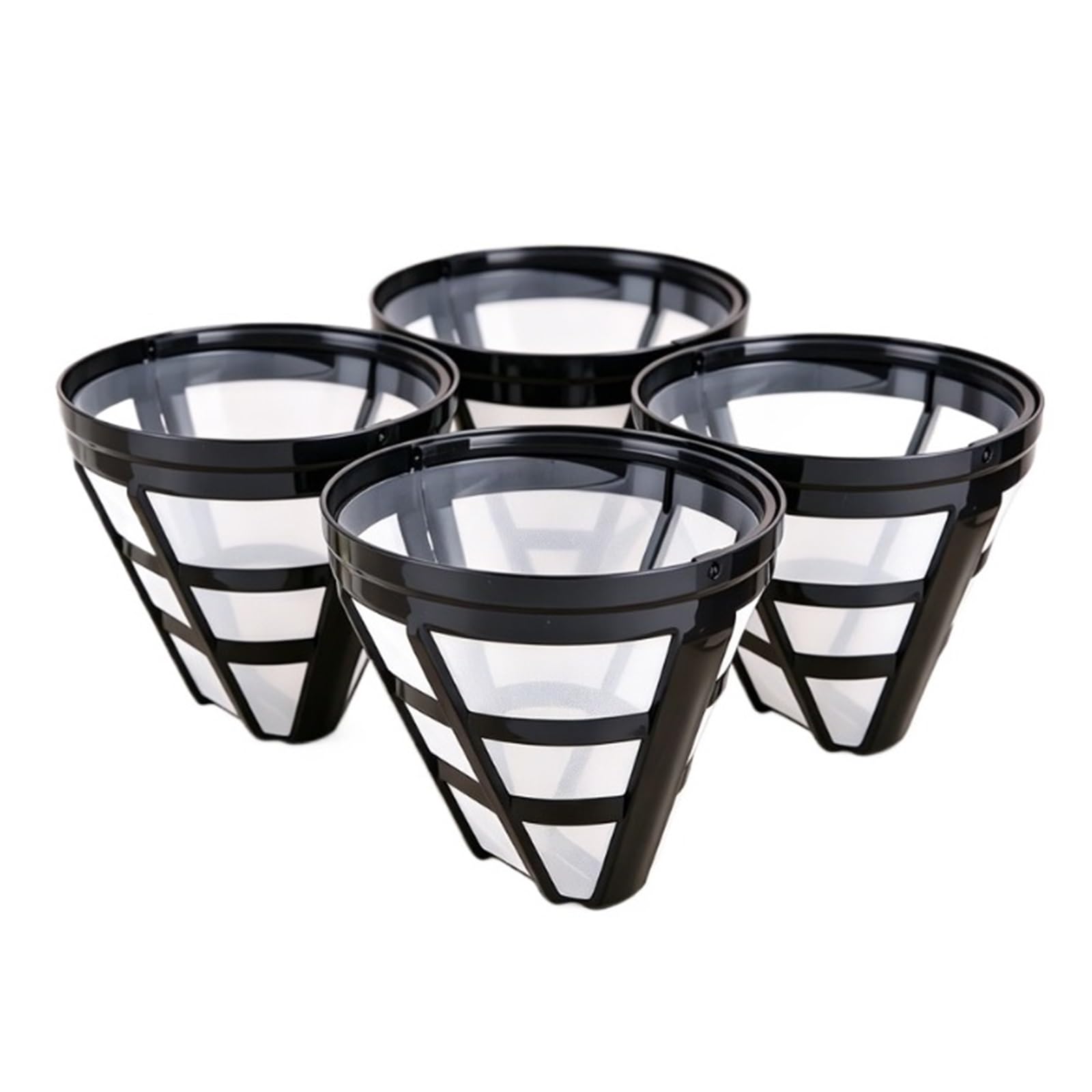 Filtro de café repuesto, cesta rellenable reutilizable, estilo taza, herramienta cervecería, accesorios, utensilios cocina hechos a mano(4pcs26504-1)