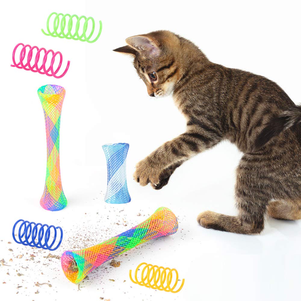 48 Stück Spiralfedern Als Katzenspielzeug – Bunt, Federnd, Für Interaktives Spielen