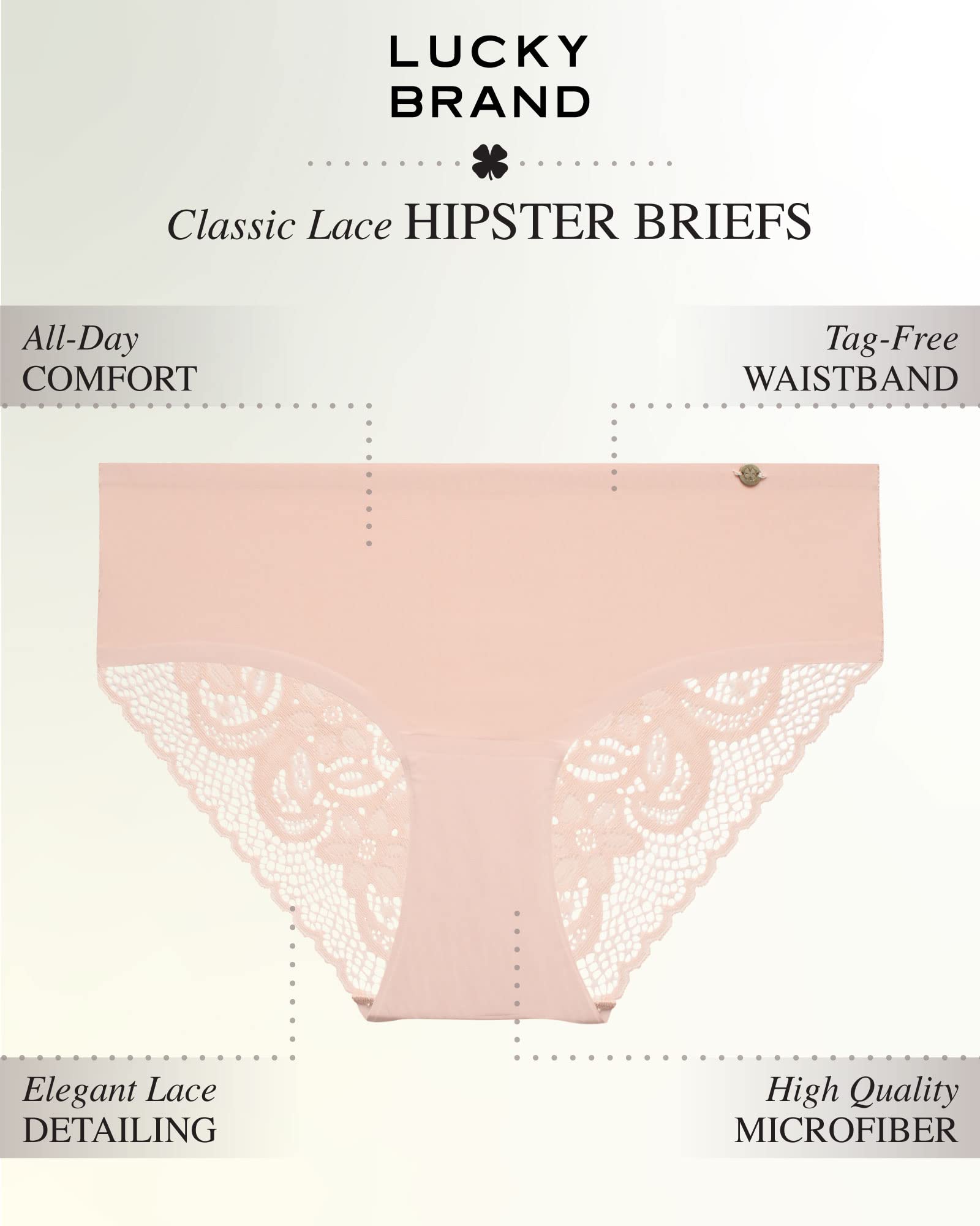 Lucky Brand Slip hipster da donna, confezione da 6