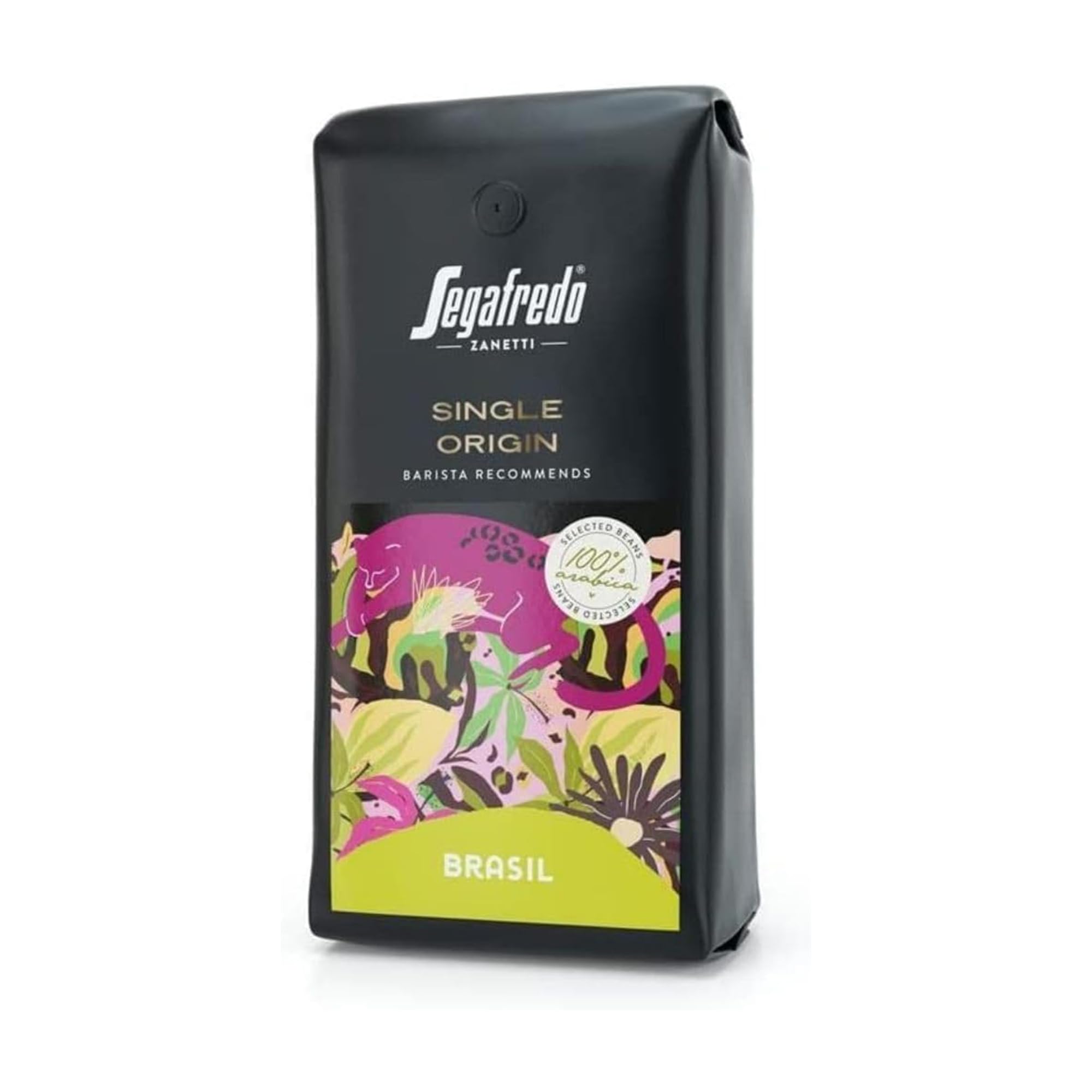 Segafredo Zanetti Coffee Beans Single Origin Brasil 100% Arabica - 1Kg Pack - Barista Recommends - Selected Roasted Coffee Beans, Hints of dried Fruit with Nuts and Chocolate