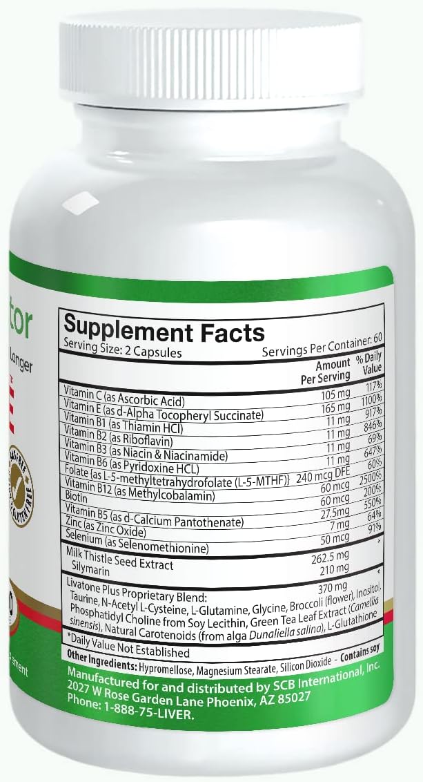 Plus Liver Detox Capsules Liver Cleanse and Detox Pills with Milk Thistle and Antioxidants (120 Count)