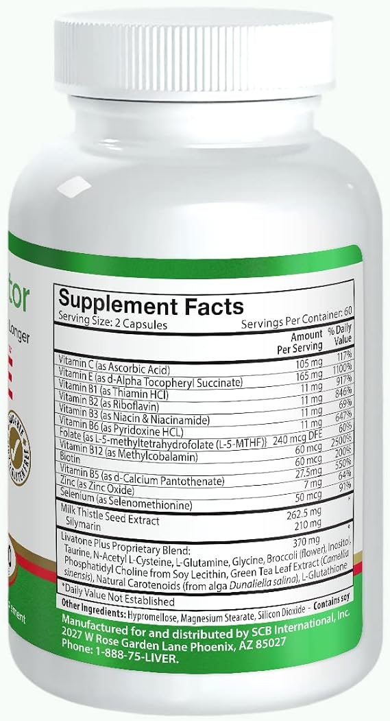 Plus Liver Detox Capsules Liver Cleanse and Detox Pills with Milk Thistle and Antioxidants (120 Count)