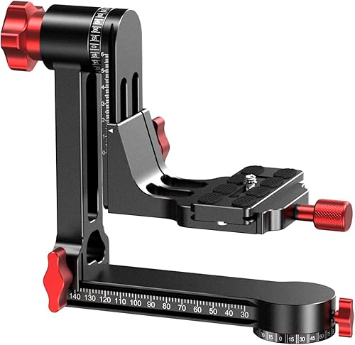 Miniatura 1 de Cabezal de trípode cardán de aleación de aluminio con rotación de brazo oscilante placa profesional de liberación rápida de 14 pulgadas y 38