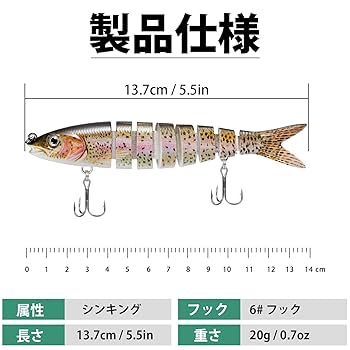 Amazon.co.jp: TRUSCEND【8関節デザイン】 ルアー 釣り アジング