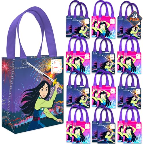 Mulan Party Favor Bags for Kids Birthday 24 Pack Bundle