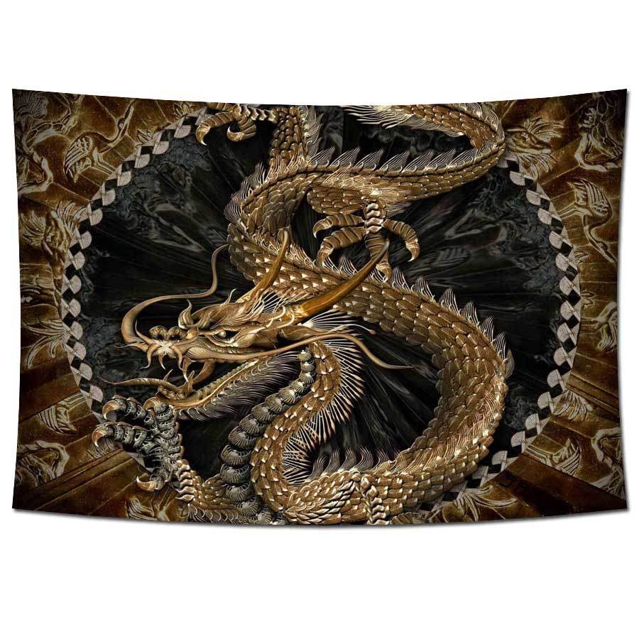 Amazon.co.jp: 龍ドラゴン竜絵 玄関 龍の飾り 壁掛け 風水グッズ 金竜 