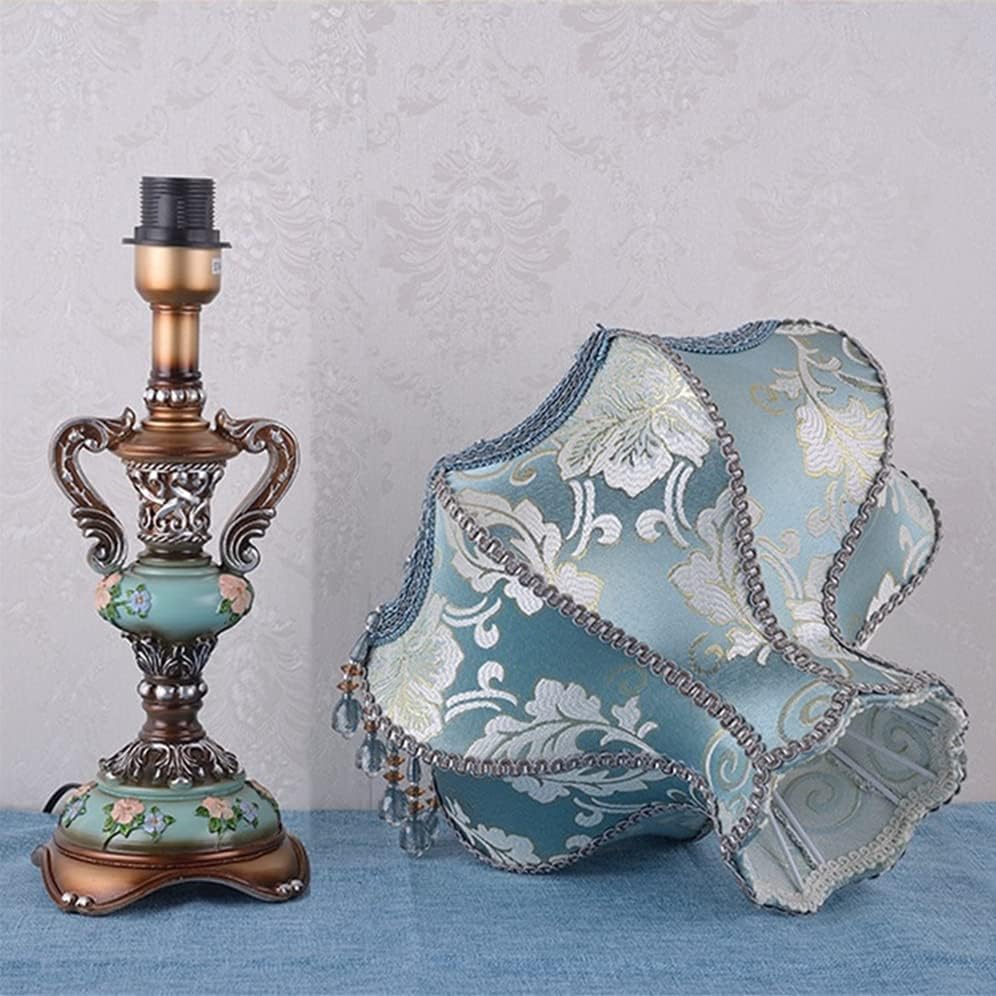 Miniatura 6 de Lámpara victoriana antigua de tela azul lámpara de mesa pastoral europea lámpara de mesa de noche en forma de florero 1 cabeza flor flor mesa luz