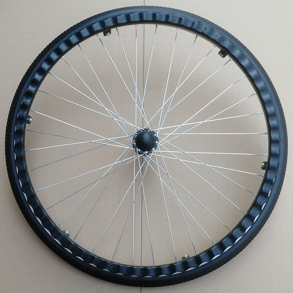 2 Kawałki Nienadmuchiwane Podręcznik Kółko Obrotowe,Wymienne Tylne Koła Wózka Inwalidzkiego z Lożyskiem 14mm,24x1 3/8（37-540) Antypoślizgowe Gumowe Koła