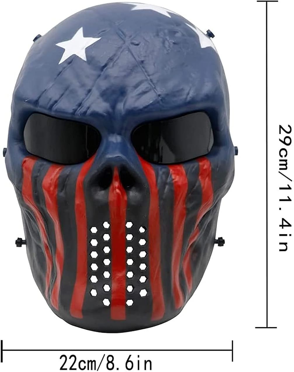 KEYUTE Airsoft Mask Full Face Skull Tactical Masks Eye Protection for Halloween CS Survival Games Shooting Cosplay Movie Scary Masks Bones Black Silvergrey Wildfire Captain (Grey lens,Captain) : Sports & Outdoors