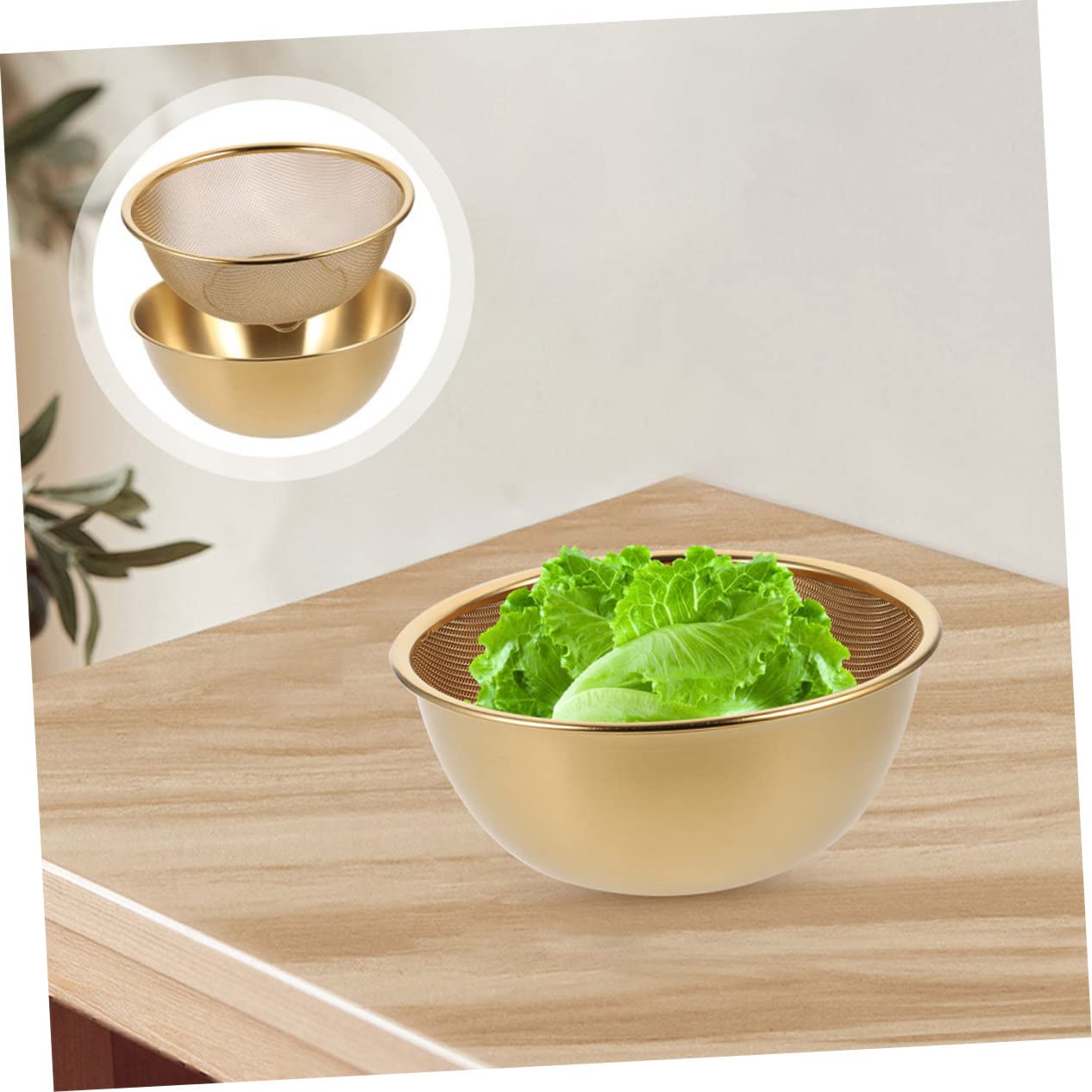Colador de Arroz de Acero Inoxidable, 2 Piezas, Cesta Escurridora