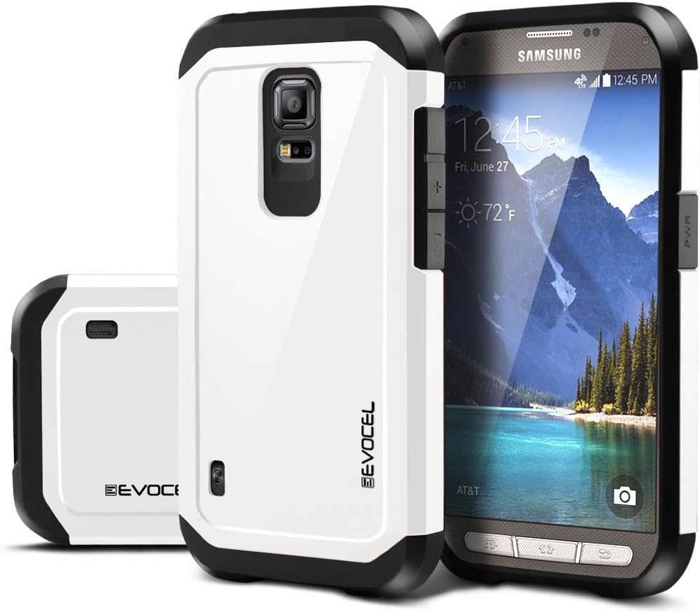 Samsung S5 Active Case, Evocel Armor Case For Samsung S5 Active (SM-G870) - Retail Packaging, Snow