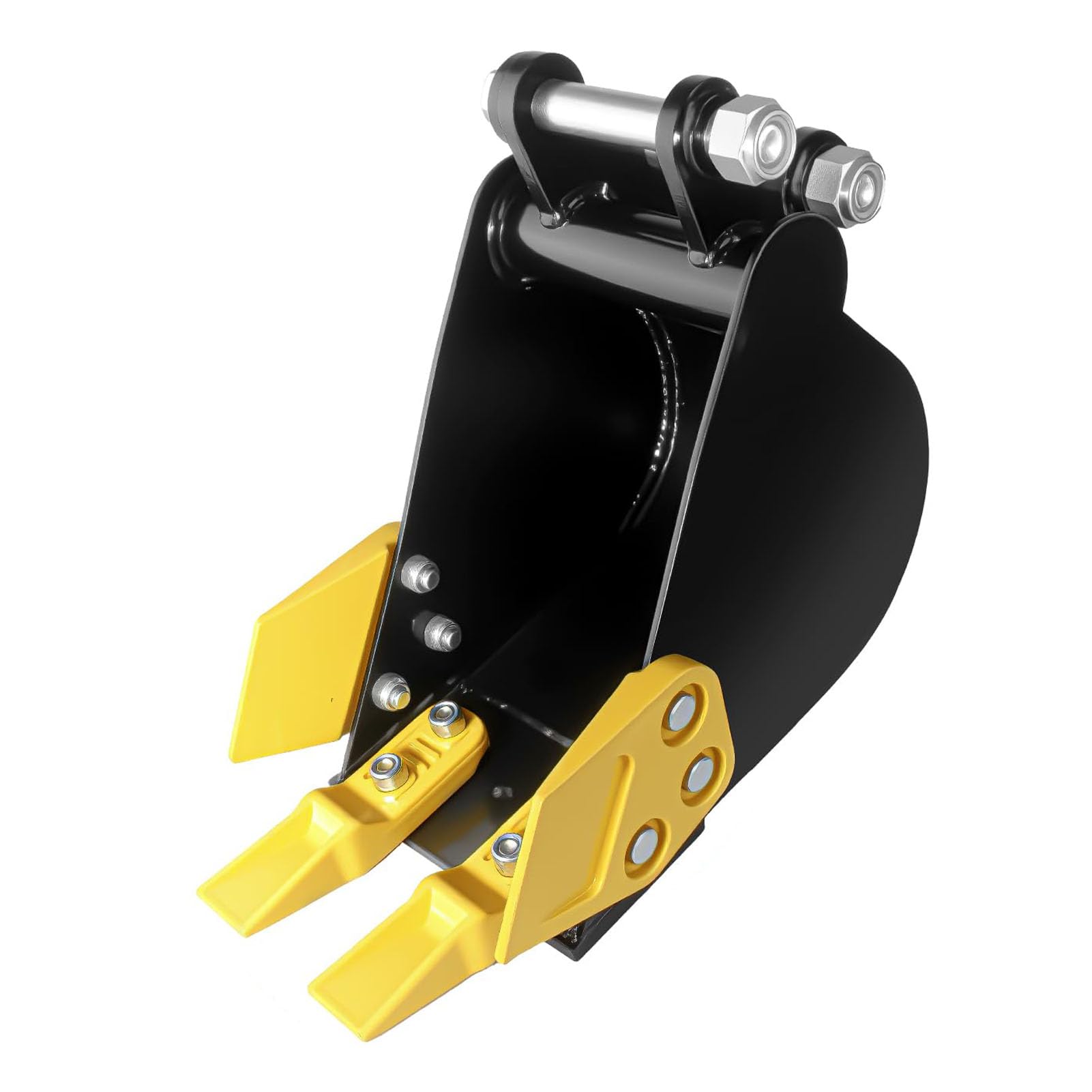 Asixxsix Mini Koparka Wąski łyżka do Kopania 200mm/7.87in | Średnica otworu z metalowymi zębami 0,98 cala, odległość między osiami 3,54 cala, odpowiednie dla mini koparek o wadze