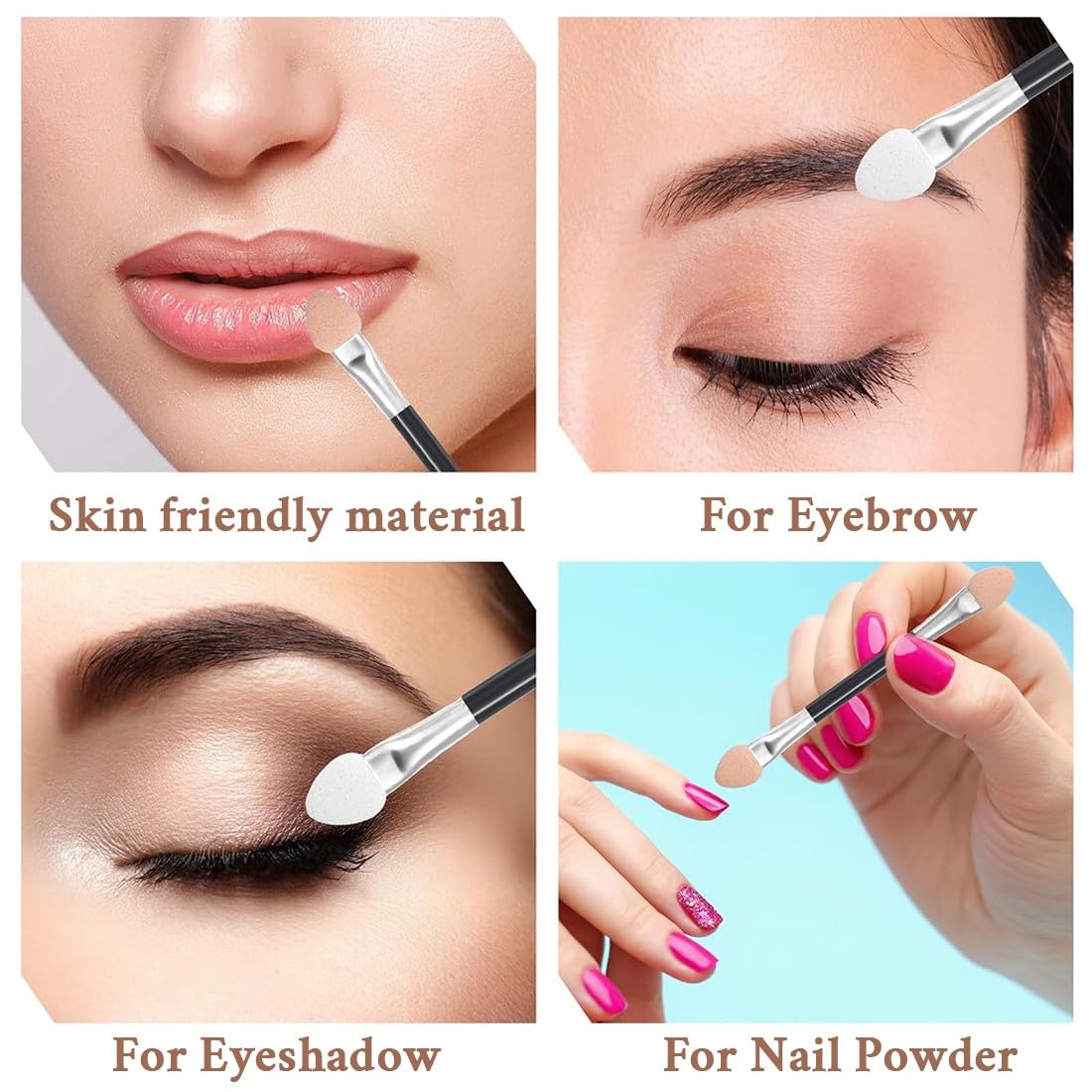 Aplicador de Maquillaje Doble Punta, Sombra para Ojos, Mini Esponja, 20 Piezas
