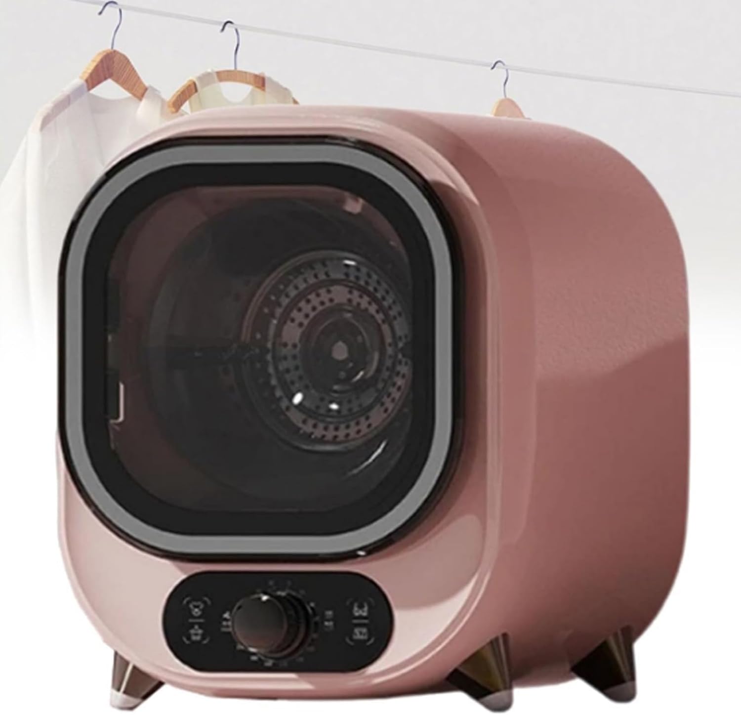 0,8 Kg Mini SéChoir à Tambour Ventilé, SèChe-Linge à Condensation Portable De Petite Taille, Charge De 0,8 Kg, Bouton ContrôLe L'Air Froid/Chaud