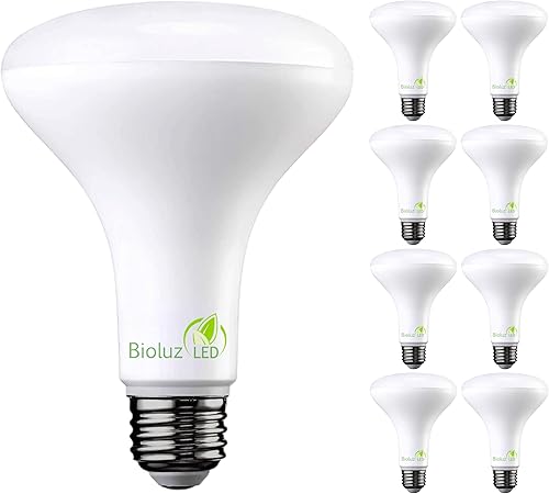 Bioluz LED Paquete de 8 bombillas LED regulables 90 CRI BR30, 65 W de repuesto 7.5 W 65 W, 650 lúmenes, luz blanca diurna de 5000 K para interiores