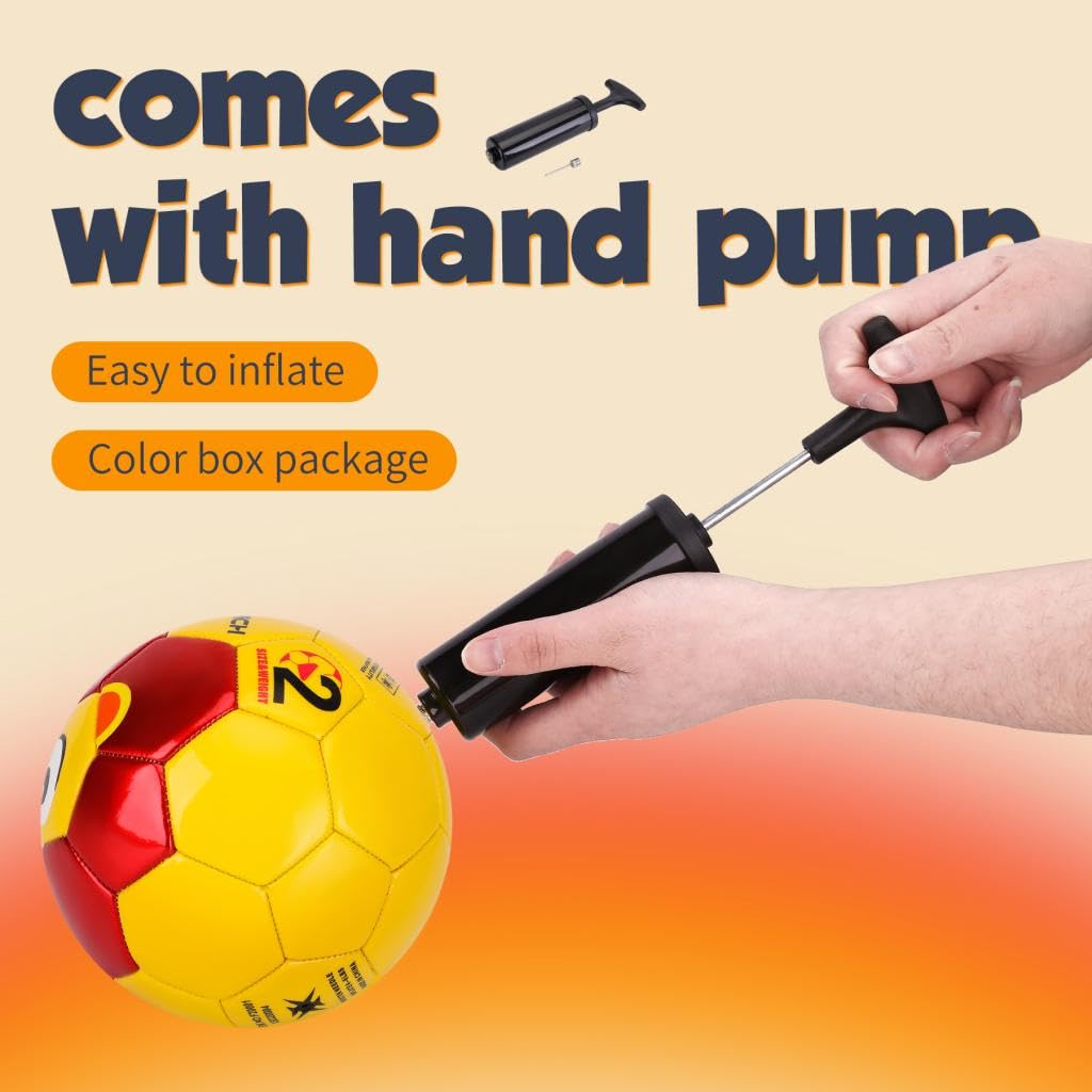 U&C Planet Pallone da calcio taglia 2 per bambini e bambini piccoli con pompa e rete – palla da giardino, regalo per ragazzi e ragazze (Leone)