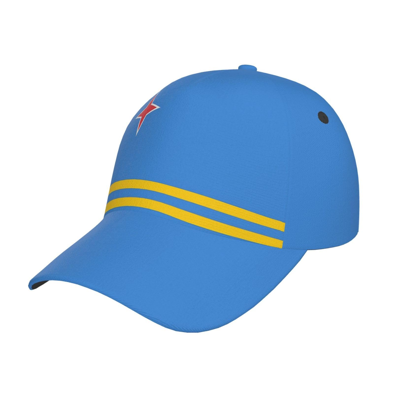 LVGOOKI Cute Jamaica Jamaican Flag Baseball Hats Men Women Adjustable Snapback Baseball Cap Hat, Aruba Flag _A000010, One size
