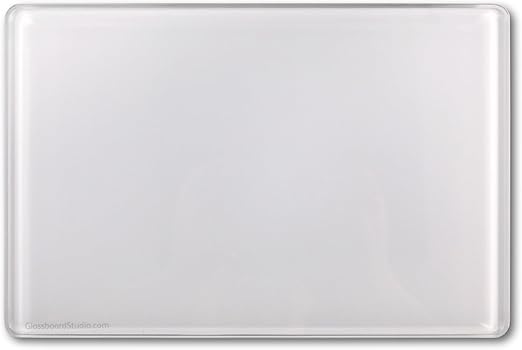 GLASSBOARD STUDIO Ultra-Clear Tempered Glass Paint Palette for Acrylic & Oil Painting - 1/4" Thick, Low-Iron, Non-Slip Feet, and Metal Backing for Magnet Use (White, 6in x 9in)