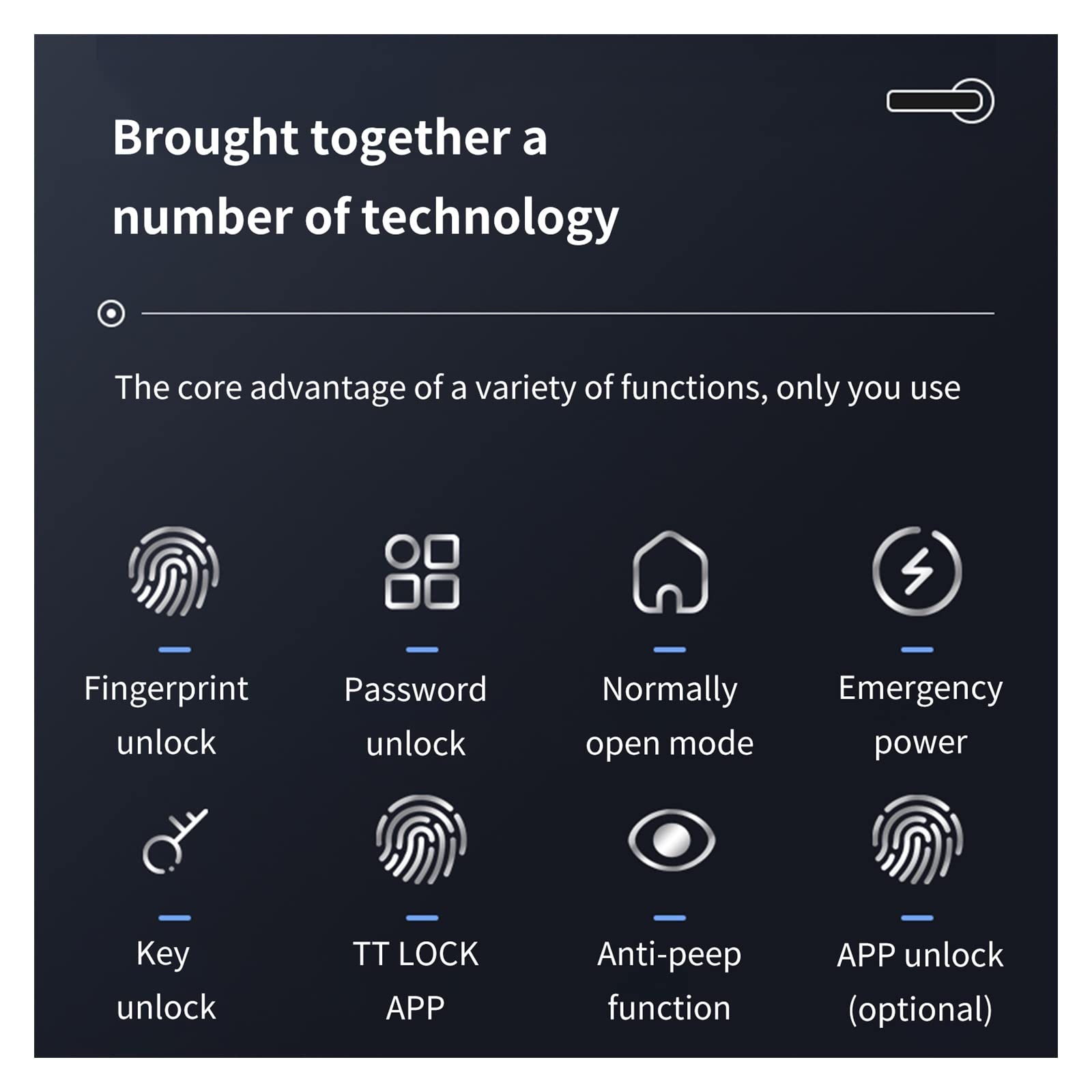 Cerradura Inteligente Del Teclado, Cerradura de puerta de huella dactilar de súper seguridad, teclado biométrico inteligente de entrada sin llave, cerradura de manija de palanca de contraseña, cerradu