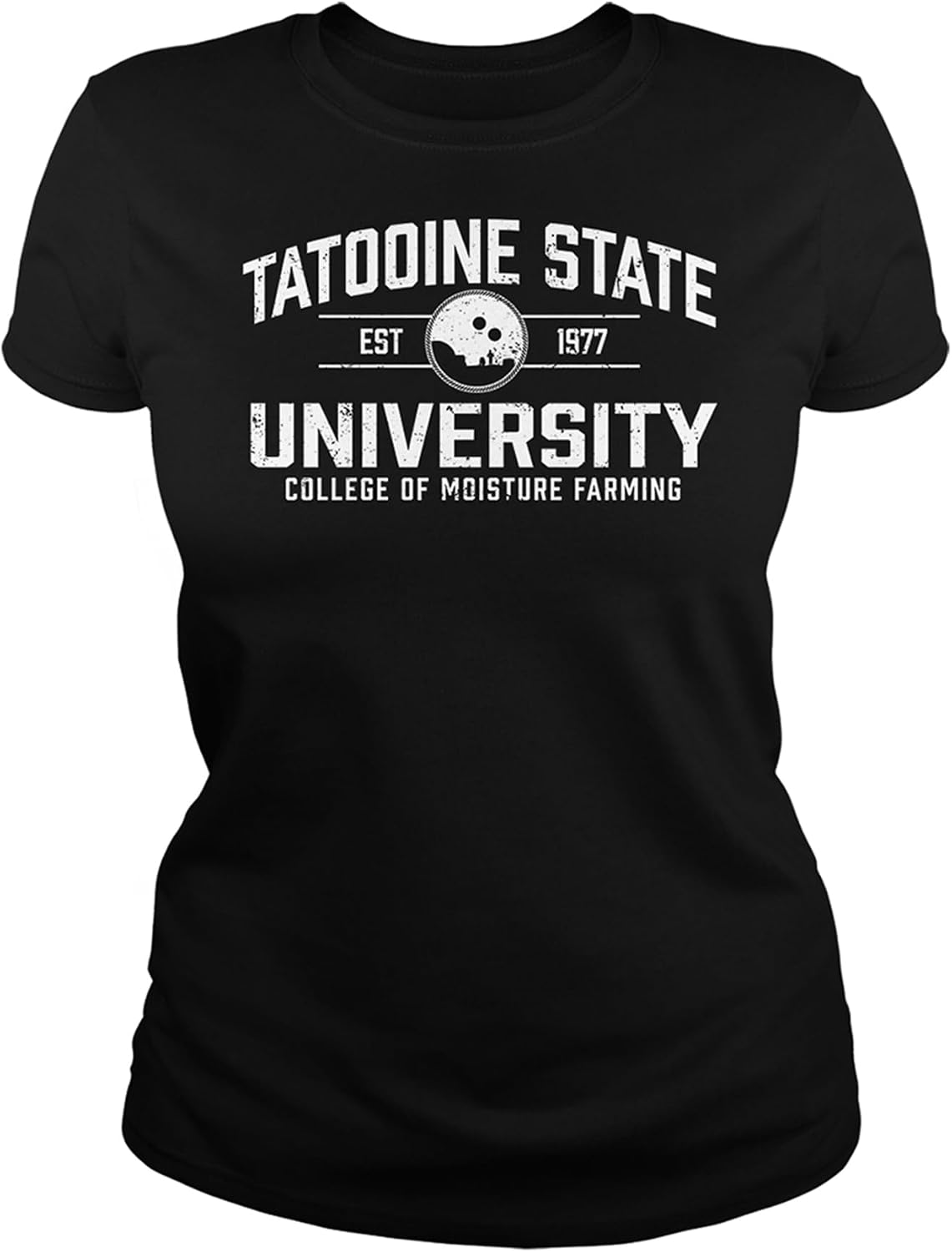 Tatooine State University Womens T Shirt - Slim Fit Cotton Unisex Casual Shirt for Women - Short Sleeve Soft Fitted Tees