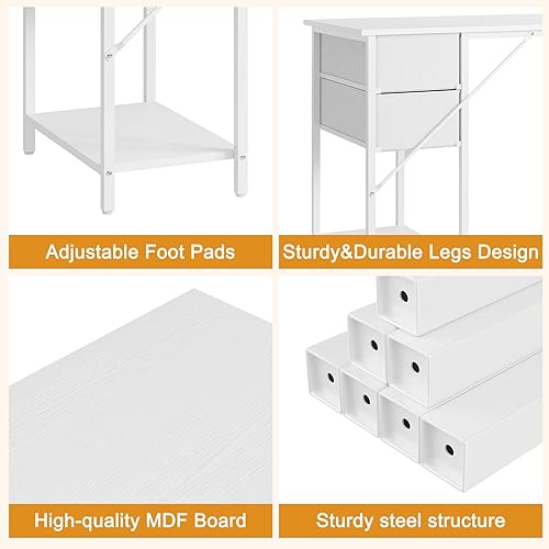 Miniatura 6 de Grandder Escritorio para computadora con 4 cajones, mesa de oficina de 47 pulgadas con almacenamiento, escritorio para juegos con estantes para CPU,
