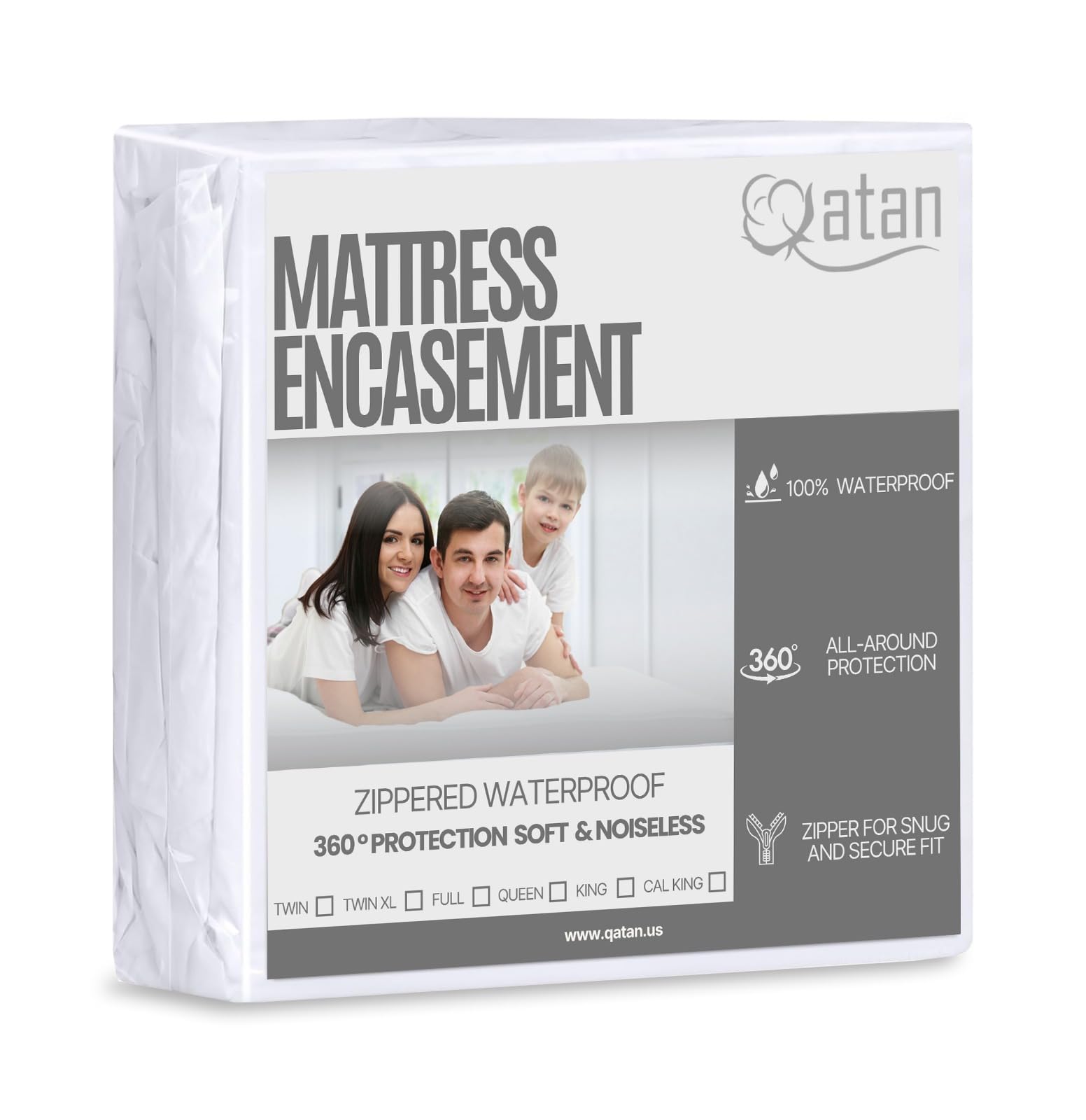 Zippered Mattress Encasement - Queen Mattress Protector Zippered - 6-Sided Waterproof Mattress Cover with Zipper for Complete Protection - Soft,